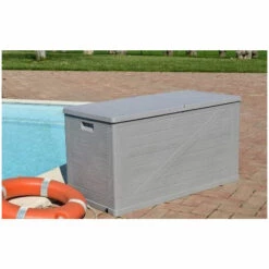TOOMAX Coffre De Rangement 420L WOODY Résine Effet Bois L120xP57xH63 Cm -Rangement de jardin Soldes 61066856 4