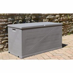TOOMAX Coffre De Rangement 420L WOODY Résine Effet Bois L120xP57xH63 Cm -Rangement de jardin Soldes 61066856 5
