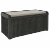 TOOMAX Coffre De Jardin 560L L147xP72xH65cm Avec Coussin Effet Rotin Santorini Plus -Rangement de jardin Soldes 61257504 1