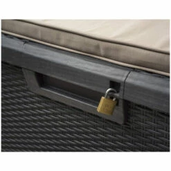 TOOMAX Coffre De Jardin 560L L147xP72xH65cm Avec Coussin Effet Rotin Santorini Plus -Rangement de jardin Soldes 61257504 3