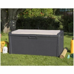 TOOMAX Coffre De Jardin 560L L147xP72xH65cm Avec Coussin Effet Rotin Santorini Plus -Rangement de jardin Soldes 61257504 4
