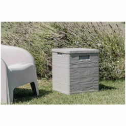 TOOMAX Coffre De Jardin 90L Dim 42xP44xH50 Cm Aspect Bois Désign Résiste Au Gel Intempéries Et UV Poignées De Transport. Cadenassable -Rangement de jardin Soldes 61257514 3