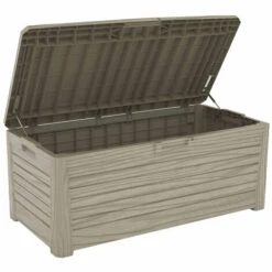 TOOMAX Coffre De Jardin 550L Florida Effet Bois L147xP72xH60 Cm Couleur Taupe