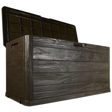 TOOMAX Coffre De Jardin 280L WOODY L117xP45xH56cm Coffre De Rangement Design Effet Bois 5 TOOMAX Coffre De Jardin 280L WOODY L117xP45xH56cm Coffre De Rangement Design Effet Bois – Image 3