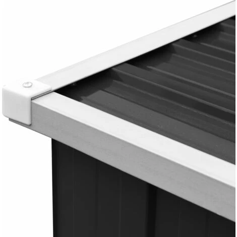 GROSMONDE 330 X 84 X 152 Cm Abri De Stockage De Bois Chauffage Acier Galvanisé Jardin Anthracite 7 GROSMONDE 330 X 84 X 152 Cm Abri De Stockage De Bois Chauffage Acier Galvanisé Jardin Anthracite – Image 5
