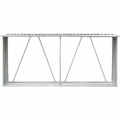 GROSMONDE 330 X 84 X 152 Cm Abri De Stockage De Bois Chauffage Acier Galvanisé Jardin Marron -Rangement de jardin Soldes 61345057 3