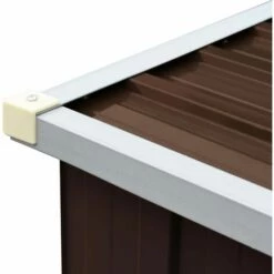 GROSMONDE 330 X 84 X 152 Cm Abri De Stockage De Bois Chauffage Acier Galvanisé Jardin Marron -Rangement de jardin Soldes 61345057 5