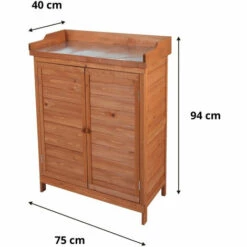 Armoire De Jardin Sur Pied Gardiun Ally 75x40x94 Cm Bois De Sapin Traité Peinture Eco Et Plateau De Travail En Acier Galvanisé 10 Armoire De Jardin Sur Pied Gardiun Ally 75x40x94 Cm Bois De Sapin Traité Peinture Eco Et Plateau De Travail En Acier Galvanisé -Rangement de jardin Soldes 61505767 4