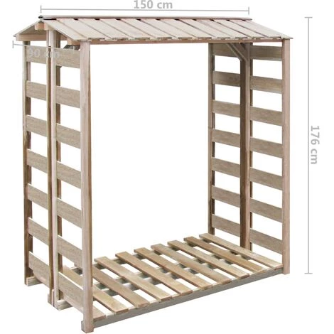 GROSMONDE 150 X 90 X 176 Cm Pin Imprégné Abri De Stockage Du Bois De Chauffage Jardin 4 GROSMONDE 150 X 90 X 176 Cm Pin Imprégné Abri De Stockage Du Bois De Chauffage Jardin – Image 2