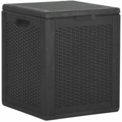 SUPERMARKET Boîte De Rangement De Jardin 90 L Noir PP Rotin