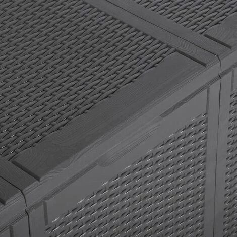 SUPERMARKET Boîte De Rangement De Jardin 270 L Noir PP Rotin 7 SUPERMARKET Boîte De Rangement De Jardin 270 L Noir PP Rotin – Image 5