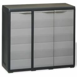 SUPERMARKET Armoire De Rangement De Jardin Avec 2 étagères Noir Et Gris