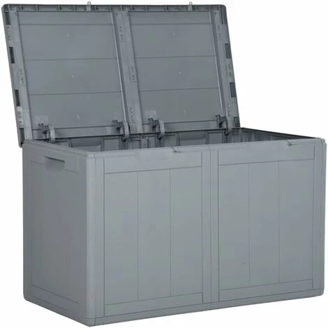 SUPERMARKET Boîte De Rangement De Jardin 180 L Gris PP Rotin 6 SUPERMARKET Boîte De Rangement De Jardin 180 L Gris PP Rotin – Image 4