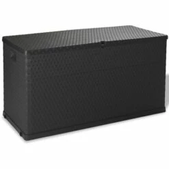 SUPERMARKET Boîte De Stockage De Jardin Anthracite 120x56x63 Cm PP Rotin