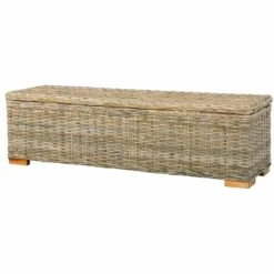 SUPERMARKET Boîte De Rangement 120 Cm Rotin Naturel Kubu Et Manguier Solide -Rangement de jardin Soldes 63663983 5