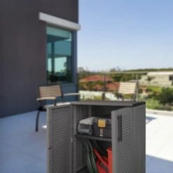 SUPERMARKET Armoire De Rangement De Jardin Gris Et Noir 68x37x84 Cm PP