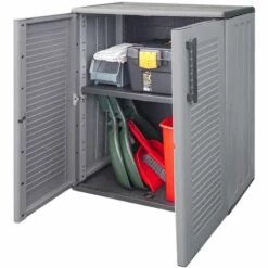SUPERMARKET Armoire De Rangement De Jardin Gris Et Noir 68x37x84 Cm PP -Rangement de jardin Soldes 63673190 3