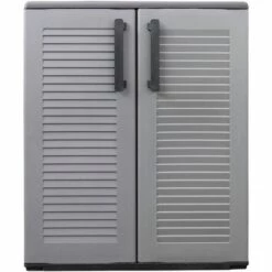 SUPERMARKET Armoire De Rangement De Jardin Gris Et Noir 68x37x84 Cm PP -Rangement de jardin Soldes 63673190 4