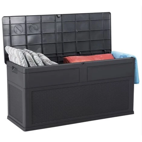 TOOMAX Coffre De Rangement 320 L 119x 46x 60 Cm Noir Anthracite Noir Resine Anti UV 3 TOOMAX Coffre De Rangement 320 L 119x 46x 60 Cm Noir Anthracite Noir Resine Anti UV