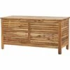 BELIANI Coffre De Rangement 130 X 64 Cm Bois Clair - Bois Clair 1 BELIANI Coffre De Rangement 130 X 64 Cm Bois Clair - Bois Clair -Rangement de jardin Soldes 63697840 1