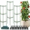 MEZHENG Cages à Tomates Lot De 4 Tas De Tomates En Plastique Solide Avec Noyau En Acier 119,9 Cm Support Pour Plants De Tomates (lot De 3 + 9 Tiges De Connexion + 20 Clips) 2 MEZHENG Cages à Tomates Lot De 4 Tas De Tomates En Plastique Solide Avec Noyau En Acier 119,9 Cm Support Pour Plants De Tomates (lot De 3 + 9 Tiges De Connexion + 20 Clips) -Rangement de jardin Soldes 63799808 1