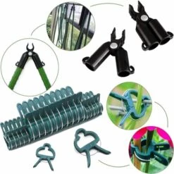 MEZHENG Cages à Tomates Lot De 4 Tas De Tomates En Plastique Solide Avec Noyau En Acier 119,9 Cm Support Pour Plants De Tomates (lot De 3 + 9 Tiges De Connexion + 20 Clips) -Rangement de jardin Soldes 63799808 5