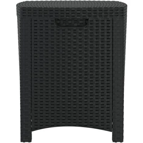 Boîte De Rangement De Jardin Rotin PP Graphite 39x39x46 Cm VidaXL 6 Boîte De Rangement De Jardin Rotin PP Graphite 39x39x46 Cm VidaXL – Image 4