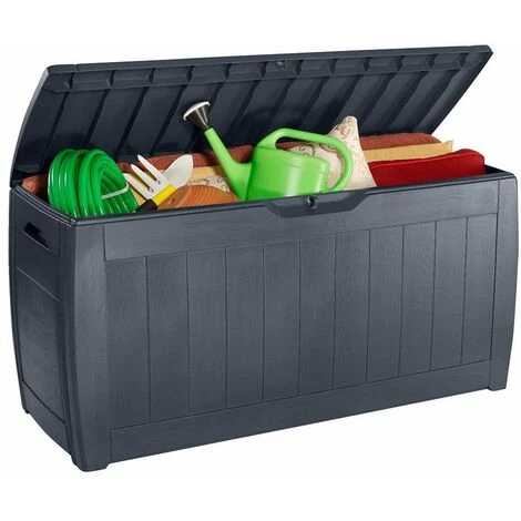 WEBMARKETPOINT Malle Hollywood En Résine Finition Graphite Effet Bois Cadenassable 117,5x45xh.57,3 Cm 5 WEBMARKETPOINT Malle Hollywood En Résine Finition Graphite Effet Bois Cadenassable 117,5x45xh.57,3 Cm – Image 3