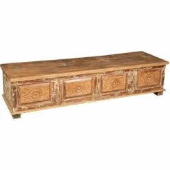 BISCOTTINI Coffre, Coffre, Banc, Conteneur, étui, Original Antique En Bois De Teck Sculpté Avec Une Finition Décapée 8 BISCOTTINI Coffre, Coffre, Banc, Conteneur, étui, Original Antique En Bois De Teck Sculpté Avec Une Finition Décapée -Rangement de jardin Soldes 64522299 2