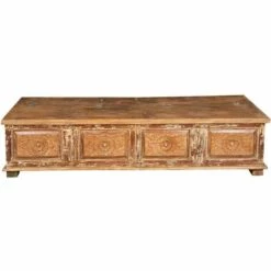 BISCOTTINI Coffre, Coffre, Banc, Conteneur, étui, Original Antique En Bois De Teck Sculpté Avec Une Finition Décapée 9 BISCOTTINI Coffre, Coffre, Banc, Conteneur, étui, Original Antique En Bois De Teck Sculpté Avec Une Finition Décapée -Rangement de jardin Soldes 64522299 3