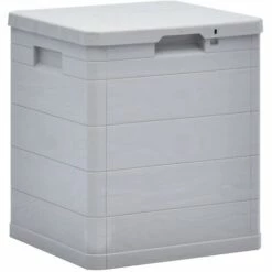 TANCYCO Coffre De Rangement Extérieur Jardin Terrasse Balcon Meuble 90 L Gris Clair