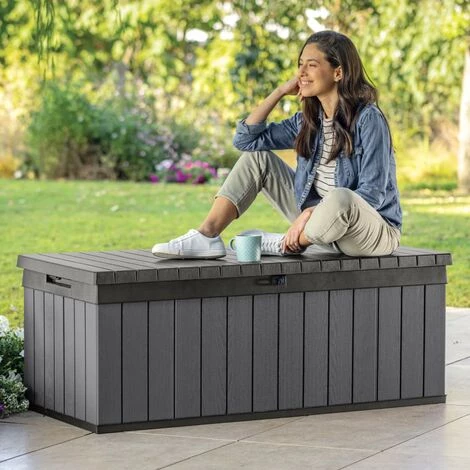 Keter Boîte De Rangement De Jardin Darwin 380 L Gris - Gris 5 Keter Boîte De Rangement De Jardin Darwin 380 L Gris - Gris – Image 3