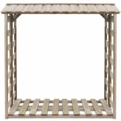 TALKEACH 150 X 90 X 176 Cm Pin Imprégné Abri De Stockage Du Bois De Chauffage Jardin -Rangement de jardin Soldes 64865445 3