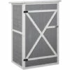 Outsunny Armoire Abri De Jardin Remise Pour Outils - Grande Porte Verrouillable Loquet - 2 étagères - Toit Bitumé Incliné Bois De Sapin Blanc Gris - Gris 1 Outsunny Armoire Abri De Jardin Remise Pour Outils - Grande Porte Verrouillable Loquet - 2 étagères - Toit Bitumé Incliné Bois De Sapin Blanc Gris - Gris -Rangement de jardin Soldes 64908174 1
