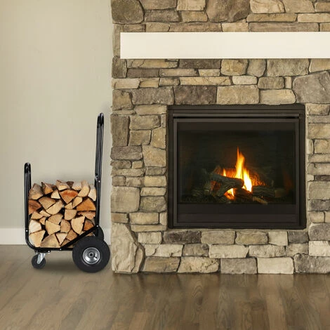 Relaxdays Chariot Pour Bûches En Bois, En Acier, 107,5 X 52 X 58 Cm, Sur 2 Roues Et 2 Roulettes, Capacité De 60 Kg, Noir 5 Relaxdays Chariot Pour Bûches En Bois, En Acier, 107,5 X 52 X 58 Cm, Sur 2 Roues Et 2 Roulettes, Capacité De 60 Kg, Noir – Image 3