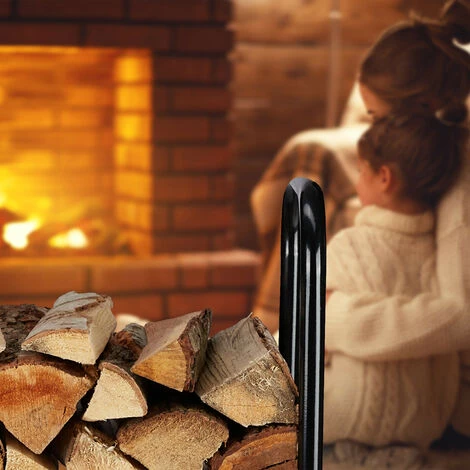 Relaxdays Chariot Pour Bûches En Bois, En Acier, 107,5 X 52 X 58 Cm, Sur 2 Roues Et 2 Roulettes, Capacité De 60 Kg, Noir 6 Relaxdays Chariot Pour Bûches En Bois, En Acier, 107,5 X 52 X 58 Cm, Sur 2 Roues Et 2 Roulettes, Capacité De 60 Kg, Noir – Image 4