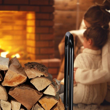 Relaxdays Chariot Pour Bûches, En Acier, 85 X 72 X 30 Cm, Roues Pneumatiques, Capacité 60 Kg, Intérieur, Extérieur, Noir 6 Relaxdays Chariot Pour Bûches, En Acier, 85 X 72 X 30 Cm, Roues Pneumatiques, Capacité 60 Kg, Intérieur, Extérieur, Noir – Image 4