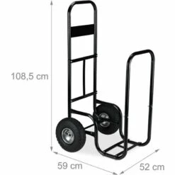 Relaxdays Chariot Pour Bûches, En Acier, 85 X 72 X 30 Cm, Roues Pneumatiques, Capacité 60 Kg, Intérieur, Extérieur, Noir 11 Relaxdays Chariot Pour Bûches, En Acier, 85 X 72 X 30 Cm, Roues Pneumatiques, Capacité 60 Kg, Intérieur, Extérieur, Noir -Rangement de jardin Soldes 65033200 5