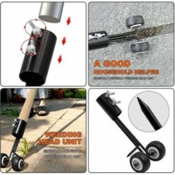 HELLO KITTY BAIN Outil De Désherbage De Terrasse Avec Roues, Outil De Désherbage De Jardin, Mauvaises Herbes à Genoux Pour Nettoyer Entre Les Dalles De Pierre -Rangement de jardin Soldes 65104626 5