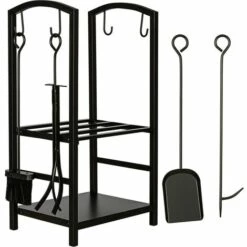 STILISTA® Étagère à Bûches Avec Accessoires - Porte-bûches - Support De Bois De Chauffage - Range Bûches Pour Intérieur Et Extérieur – Dimensions : 73 X 40 X 30 Cm