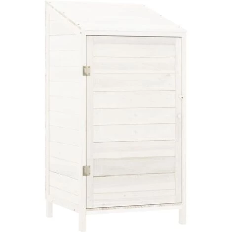 VidaXL Remise De Jardin Blanc 55x52x112 Cm Bois De Sapin Solide - Blanc 3 VidaXL Remise De Jardin Blanc 55x52x112 Cm Bois De Sapin Solide - Blanc