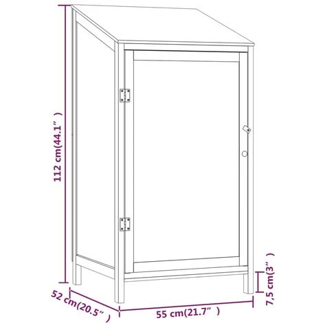 VidaXL Remise De Jardin Blanc 55x52x112 Cm Bois De Sapin Solide - Blanc 5 VidaXL Remise De Jardin Blanc 55x52x112 Cm Bois De Sapin Solide - Blanc – Image 3