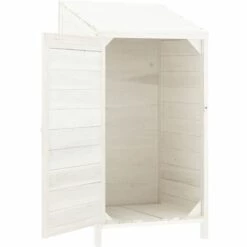 VidaXL Remise De Jardin Blanc 55x52x112 Cm Bois De Sapin Solide - Blanc 10 VidaXL Remise De Jardin Blanc 55x52x112 Cm Bois De Sapin Solide - Blanc -Rangement de jardin Soldes 65296580 4