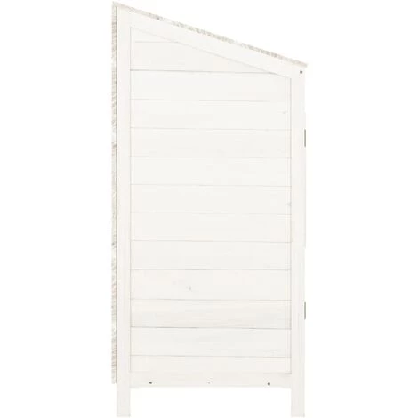 VidaXL Remise De Jardin Blanc 55x52x112 Cm Bois De Sapin Solide - Blanc 7 VidaXL Remise De Jardin Blanc 55x52x112 Cm Bois De Sapin Solide - Blanc – Image 5