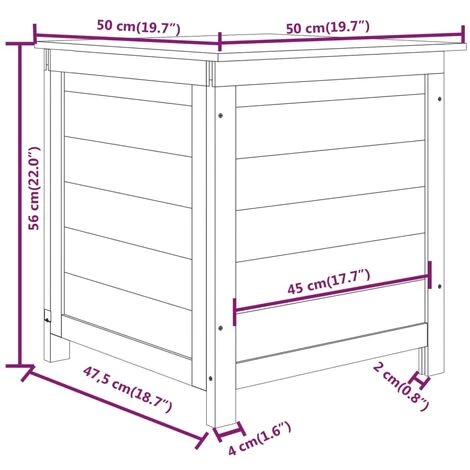 VidaXL Boîte à Coussins D'extérieur Blanc 50x50x56 Cm Sapin Massif - Blanc 5 VidaXL Boîte à Coussins D'extérieur Blanc 50x50x56 Cm Sapin Massif - Blanc – Image 3
