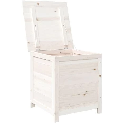 VidaXL Boîte à Coussins D'extérieur Blanc 50x50x56 Cm Sapin Massif - Blanc 7 VidaXL Boîte à Coussins D'extérieur Blanc 50x50x56 Cm Sapin Massif - Blanc – Image 5