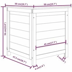 VidaXL Boîte à Coussins D'extérieur 50x50x56 Cm Bois De Sapin Massif - Brun -Rangement de jardin Soldes 65618983 3