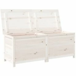 VidaXL Boîte à Coussins Extérieur Blanc 150x50x56 Cm Bois Sapin Massif - Blanc -Rangement de jardin Soldes 65621424 5