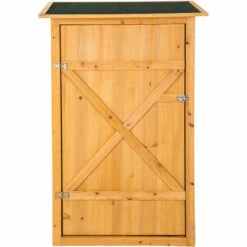 TECTAKE Armoire De Jardin Adossée Taman 75 X 56 X 118 Cm - Maison De Jardin, Cabane De Jardin, Remise De Jardin - Marron -Rangement de jardin Soldes 65648624 3