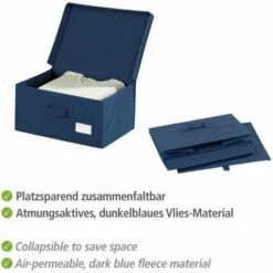 WENKO Boîte De Rangement Tissu, Housse De Rangement Vêtement, Air L, 44 X 33 X 19 Cm - Bleu 10 WENKO Boîte De Rangement Tissu, Housse De Rangement Vêtement, Air L, 44 X 33 X 19 Cm - Bleu -Rangement de jardin Soldes 6577888 4